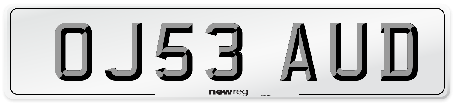 OJ53 AUD Number Plate from New Reg